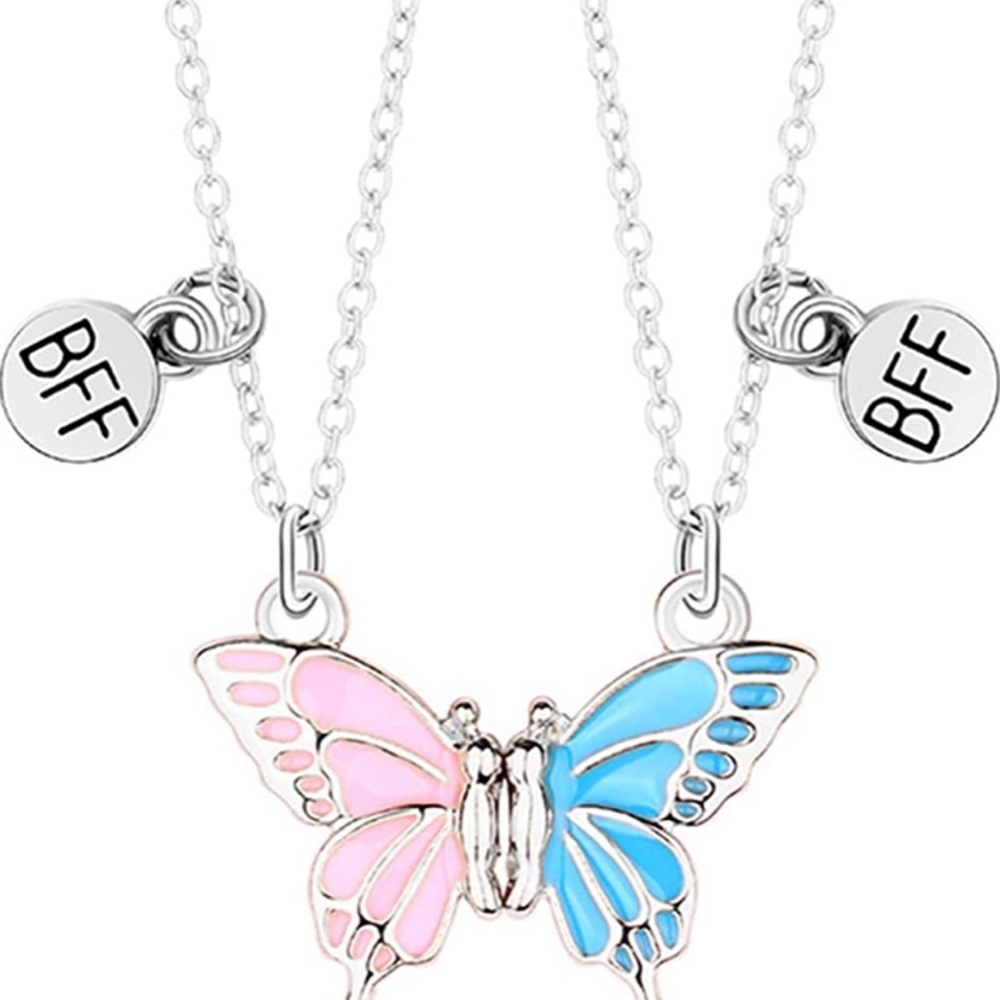 Best Friend Necklace For 2 Butterfly Friendship Necklace Magnetic Forever